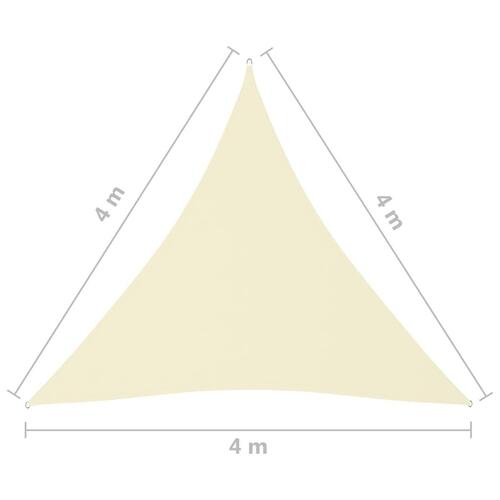 Solsejl 4x4x4 m trekantet oxfordstof cremefarvet