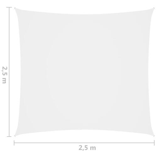 Solsejl 2,5x2,5 m firkantet oxfordstof hvid