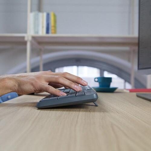 Trådløst tastatur og mus – Logitech MK235, fuld størrelse, US International, grå