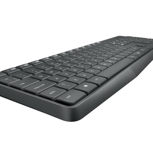 Trådløst tastatur og mus – Logitech MK235, fuld størrelse, US International, grå