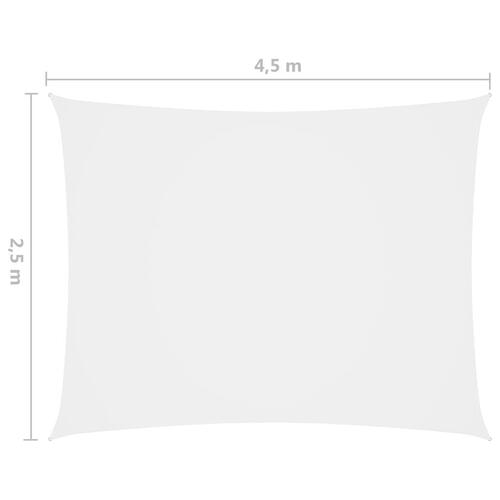 Solsejl 2,5x4,5 m rektangulær oxfordstof hvid