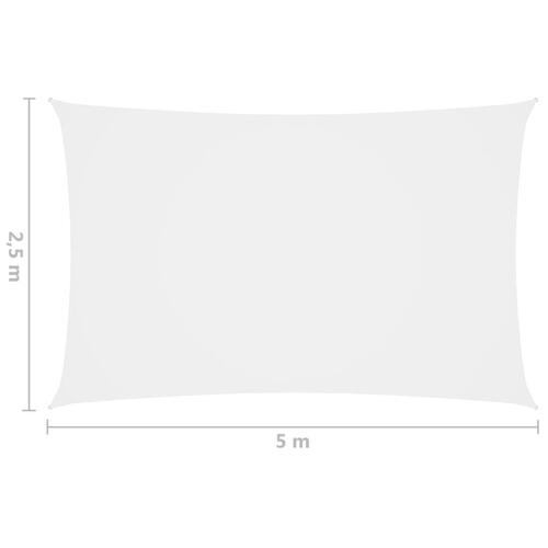 Solsejl 2,5x5 m rektangulær oxfordstof hvid