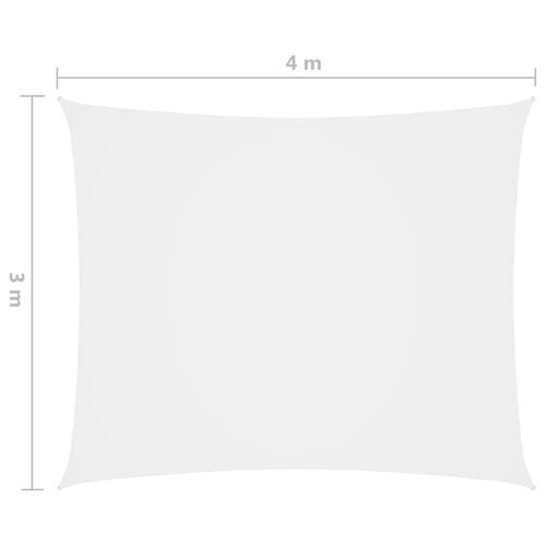 Solsejl 3x4 m rektangulær oxfordstof hvid