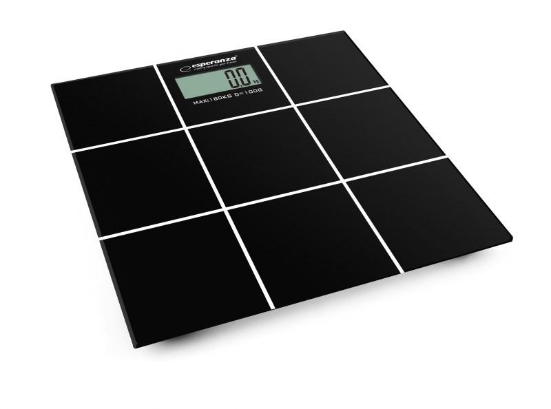 Badevægt Esperanza EBS004 - elektronisk, sort glas, 180 kg billede