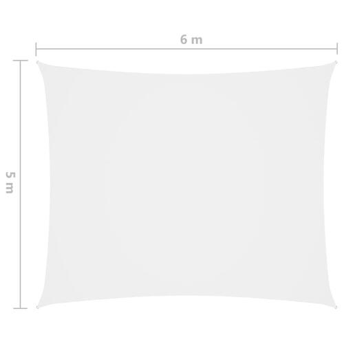 Solsejl 5x6 m rektangulær oxfordstof hvid