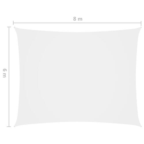Solsejl 6x8 m rektangulær oxfordstof hvid