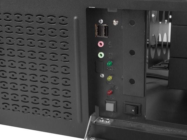 Lanberg - Rack-monterbar 4U - ATX - ingen strømforsyning - sort - USB/Lyd