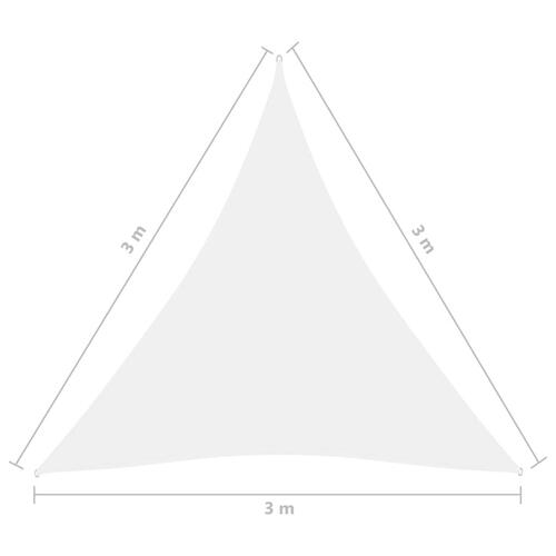 Solsejl 3x3x3 m oxfordstof trekantet hvid
