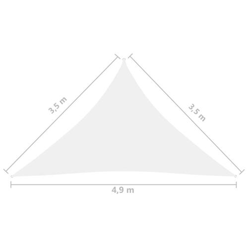 Solsejl 3,5x3,5x4,9 m trekantet oxfordstof hvid