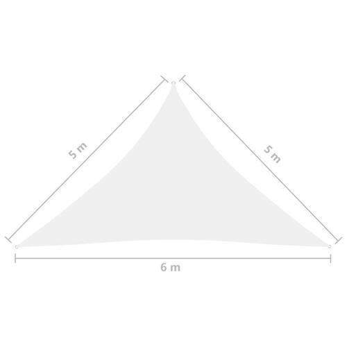 Solsejl 5x5x6 m trekantet oxfordstof hvid