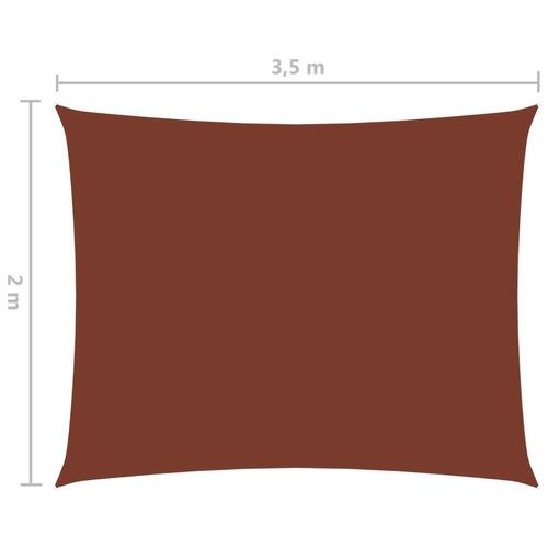 Solsejl 2x3,5 m rektangulær oxfordstof terrakotta