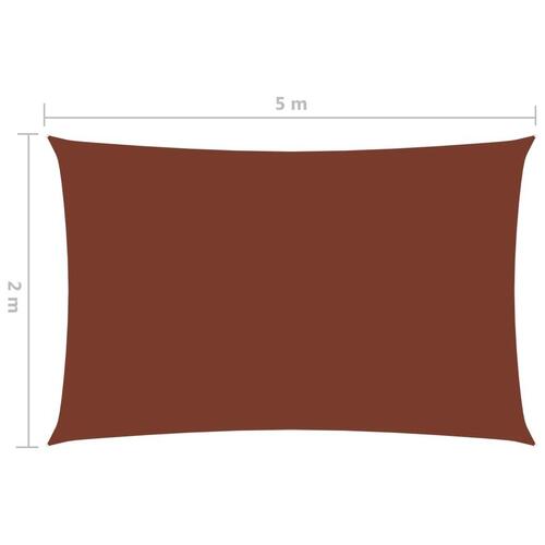 Solsejl 2x5 m rektangulær oxfordstof terrakotta