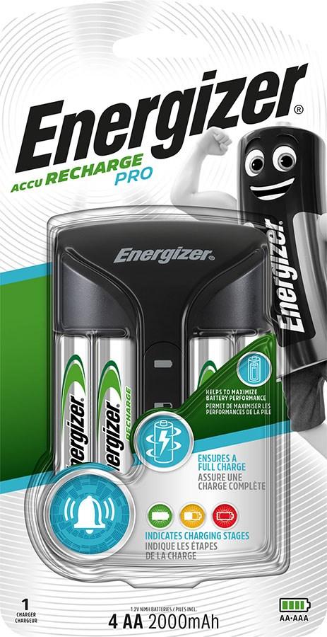 Batterioplader AA/AAA - Energizer Recharge Pro inkl. 4x AA 2.000 mAh billede