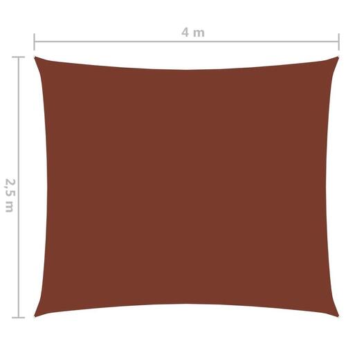 Solsejl 2,5x4 m rektangulær oxfordstof terrakotta