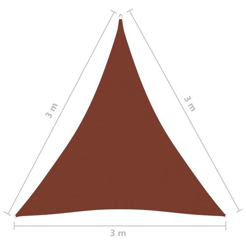 Solsejl 3x3x3 m oxfordstof trekantet terrakotta