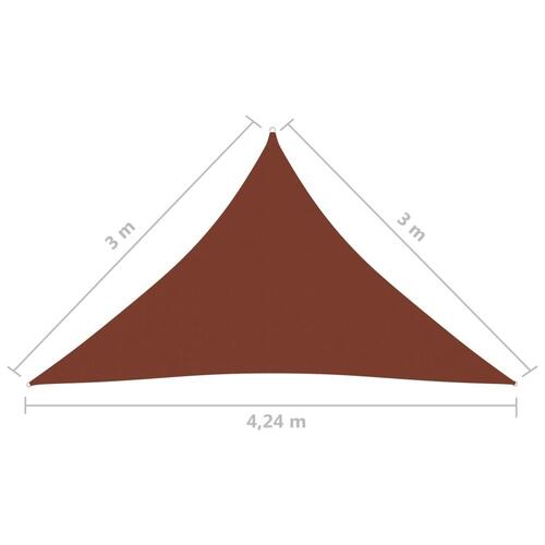 Solsejl 3x3x4,24 m trekantet oxfordstof terrakotta