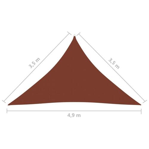 Solsejl 3,5x3,5x4,9 m oxfordstof trekantet terrakotta