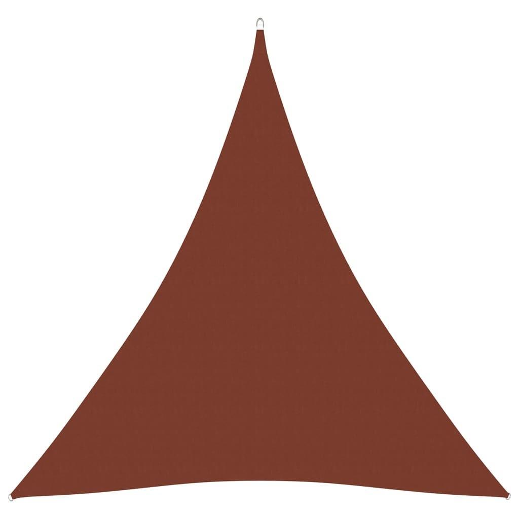 Solsejl 4x4x4 m oxfordstof trekantet terrakotta