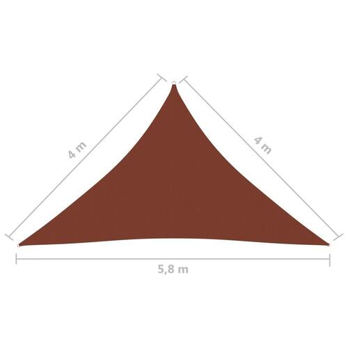 Solsejl 4x4x5,8 m oxfordstof trekantet terrakotta