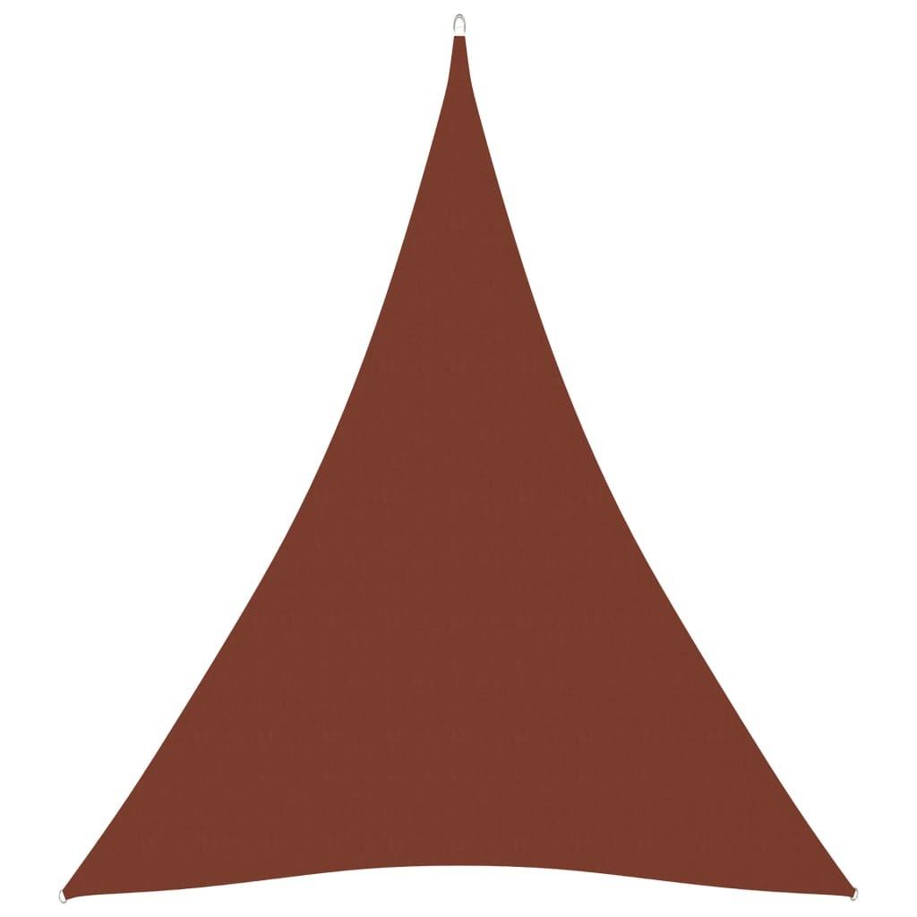 Solsejl 5x7x7 m trekantet oxfordstof terrakotta