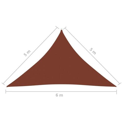 Solsejl 5x5x6 m trekantet oxfordstof terrakotta