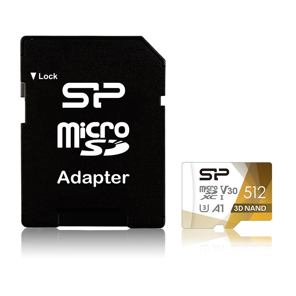 MicroSD-kort 512 GB – Silicon Power Superior Pro Colorful UHS-I U3 V30 + SD-adapter