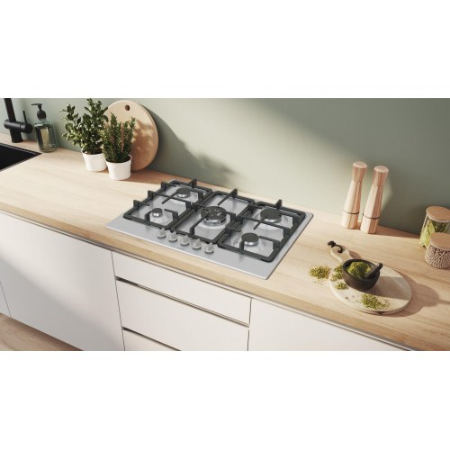 Indbygnings-gaskogeplade Bosch Serie 4 PGQ7B5K90, 75 cm, rustfrit stål, 5 zoner