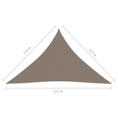 Solsejl 2,5x2,5x3,5 m trekantet oxfordstof gråbrun