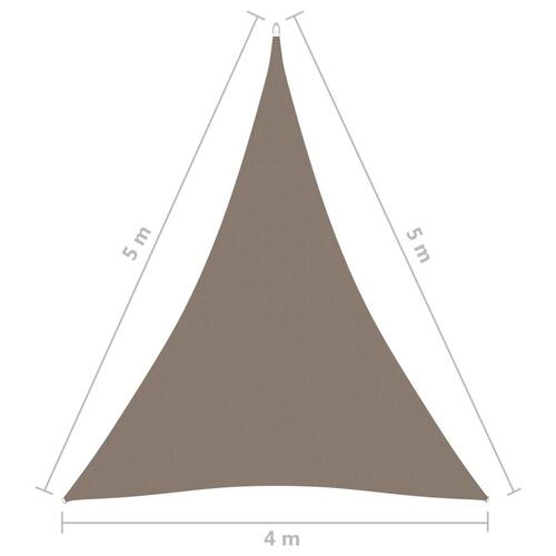 Solsejl 4x5x5 m trekantet oxfordstof gråbrun