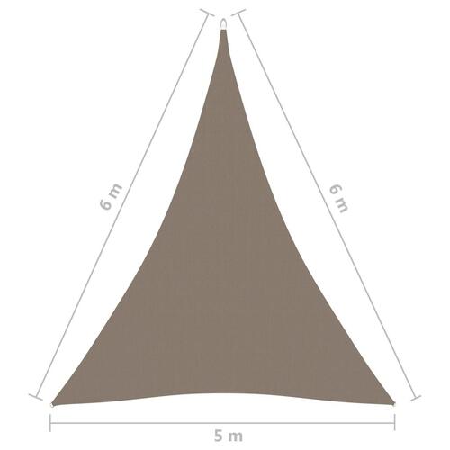 Solsejl 5x6x6 m trekantet oxfordstof gråbrun