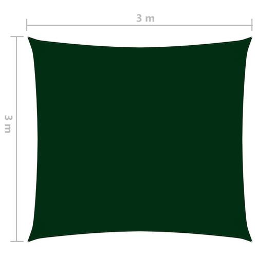 Solsejl 3x3 m firkantet oxfordstof mørkegrøn