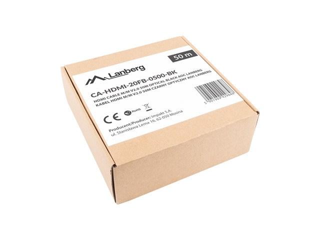 HDMI-kabel 50 m – Lanberg HDMI 2.0 AOC, han/han, 4K billede