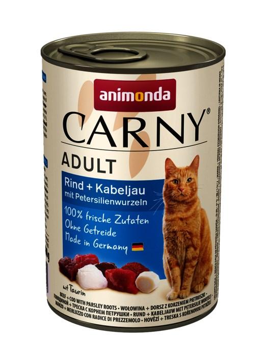 Vådfoder til kat – Animonda Carny Adult oksekød med torsk og persillerod 400 g