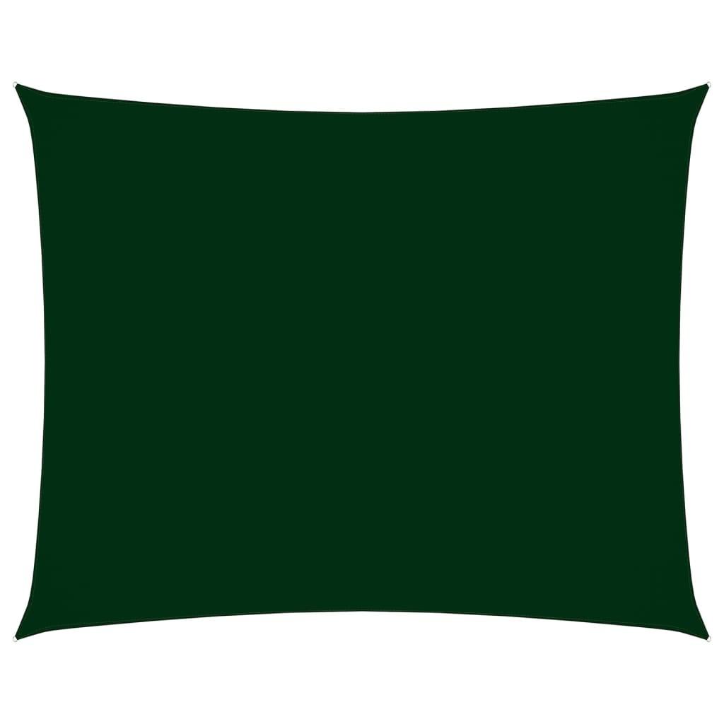 Solsejl 2x3,5 m rektangulær oxfordstof mørkegrøn