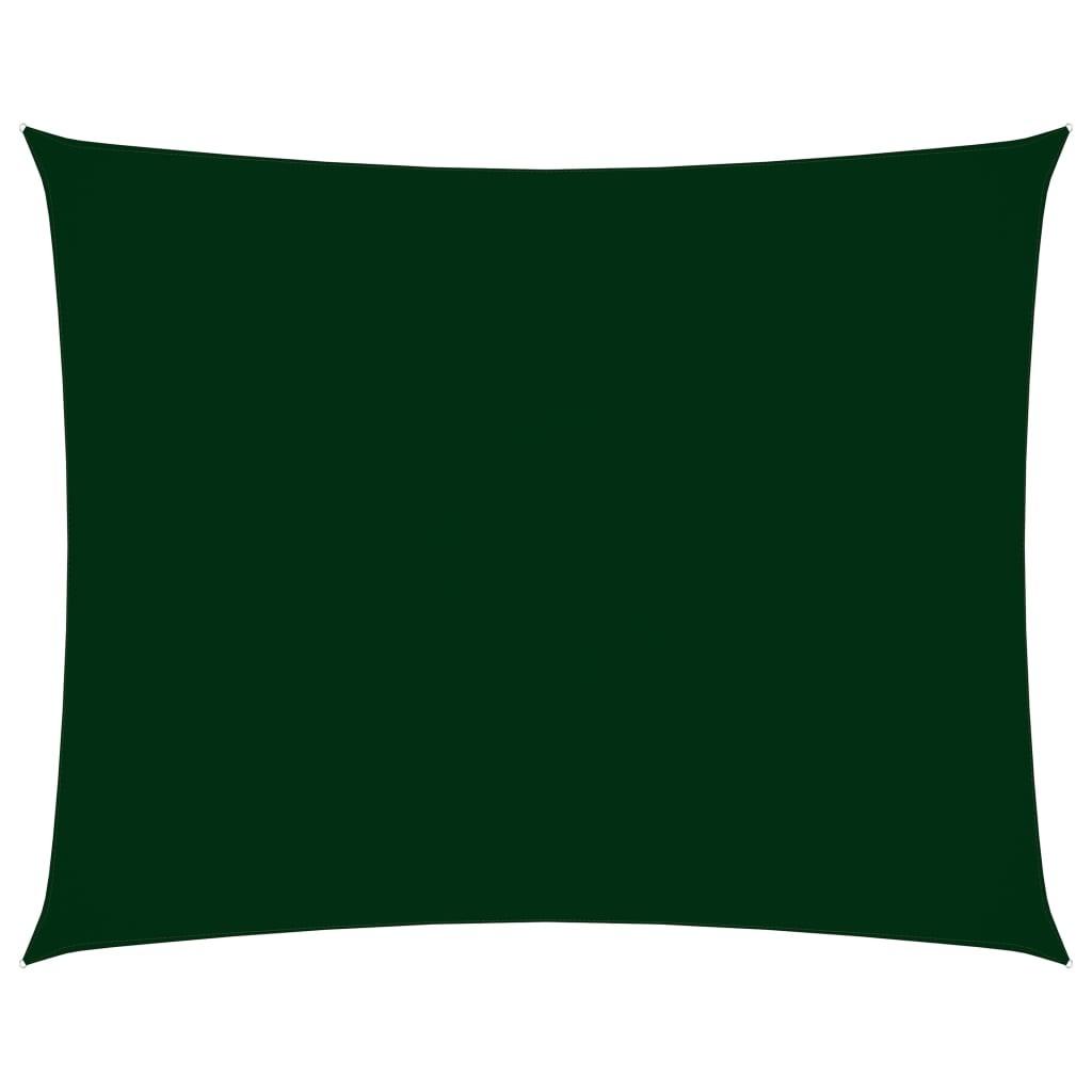 Solsejl 3x4 m rektangulær oxfordstof mørkegrøn