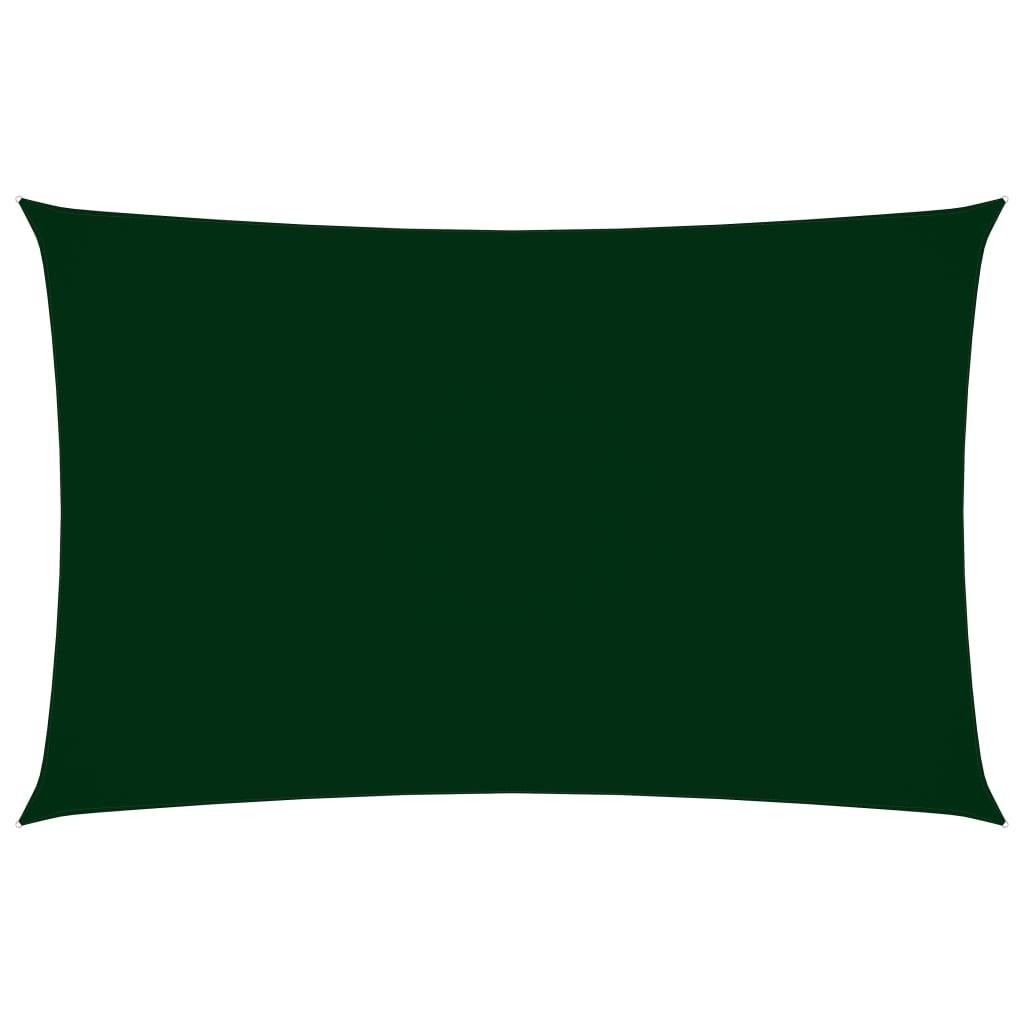 Solsejl 5x8 m oxfordstof rektangulært mørkegrøn