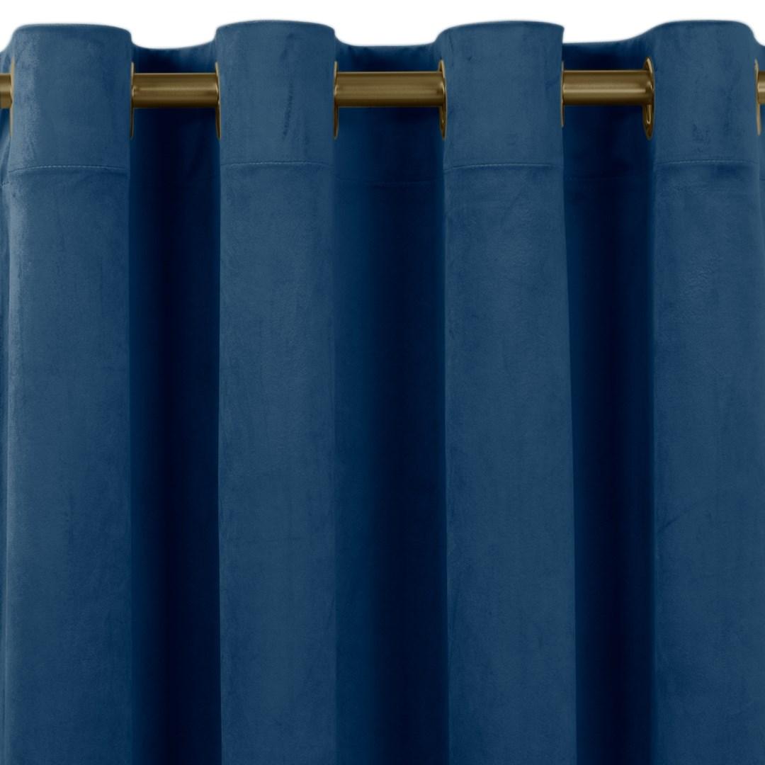 Mørklægningsgardin fløjl 200×225 cm - indigo, guldøskner, HOMEDE VILA