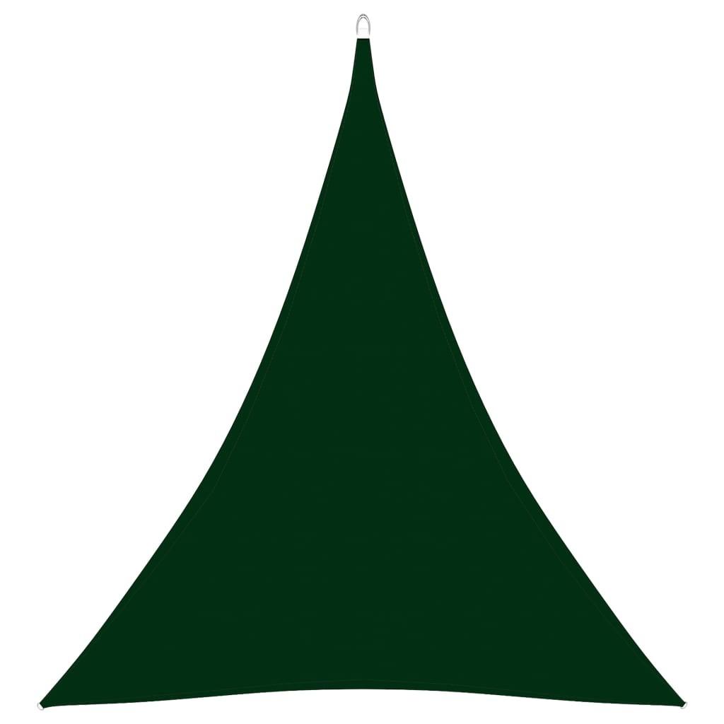 Solsejl 5x7x7 m oxfordstof trekantet mørkegrøn