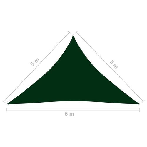 Solsejl 5x5x6 m trekantet oxfordstof mørkegrøn