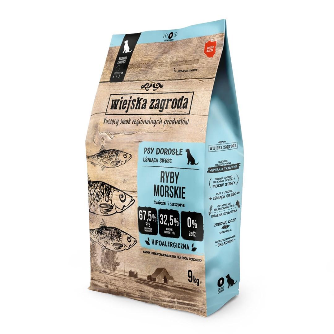 Hundefoder tørfoder wiejska zagroda Sea Fish Crunchy M – 9 kg