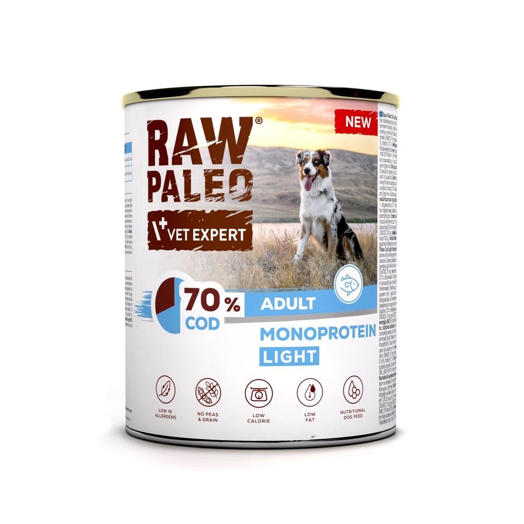 Vådfoder til hund – VetExpert Raw Paleo Torsk Light Monoprotein 800 g