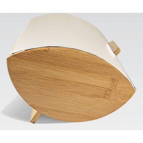 Brødkasse Maestro MR-1775, elfenbensfarvet med bambus og metal