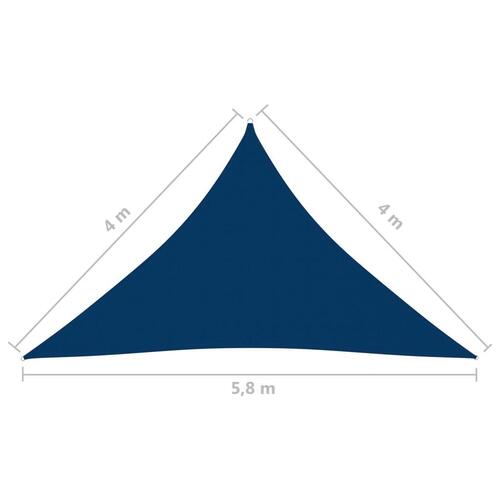 Solsejl 4x4x5,8 m oxfordstof trekantet blå