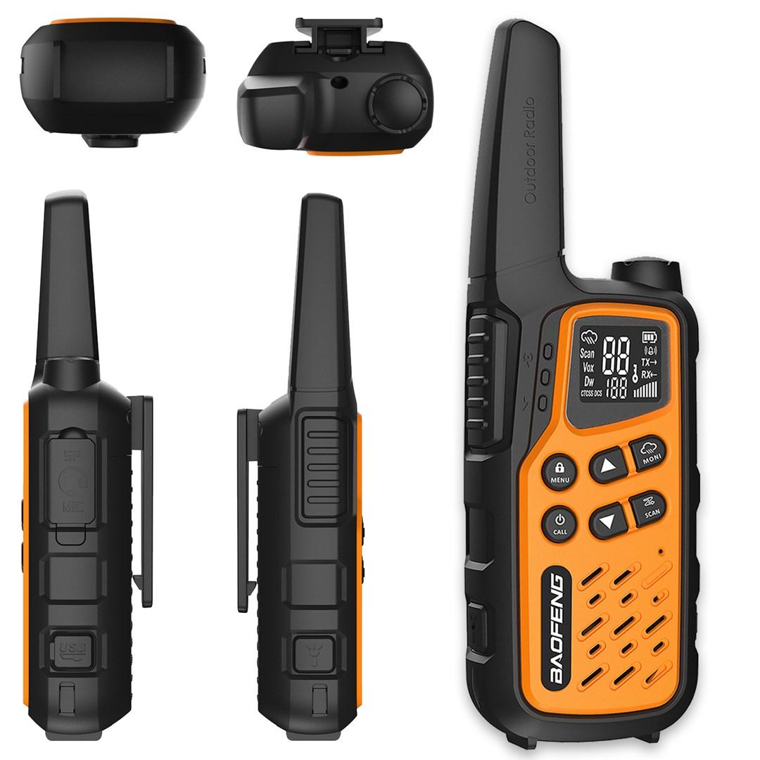 Walkie talkie BAOFENG BFT25E orange, sæt med 2