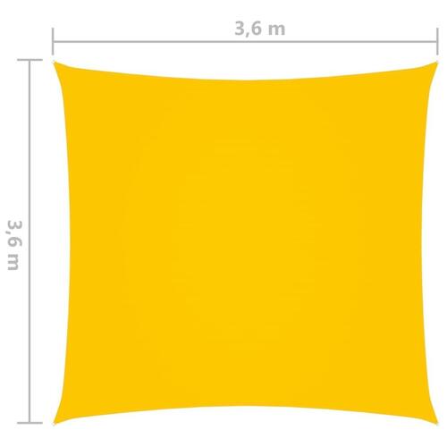 Solsejl 3,6x3,6 m oxfordstof firkantet gul