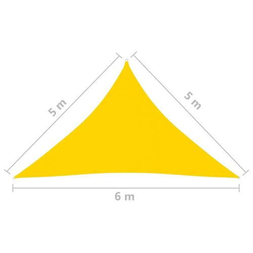 Solsejl 5x5x6 m trekantet oxfordstof gul