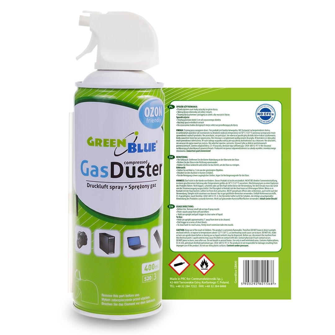 Trykluft på dåse GreenBlue GB400 400 ml - pistolforstøver
