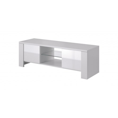 TV-bord Cama MEBLE WEST 130 cm – hvid/højglans