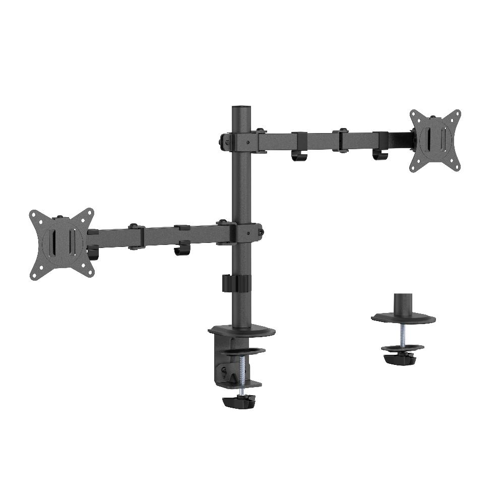 Skærmholder dobbelt - Gembird MA-D2-03, skrivebordsmontering, 17-32", sort billede