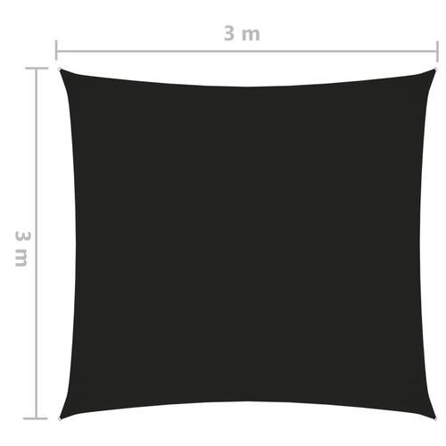 Solsejl 3x3 m firkantet oxfordstof sort